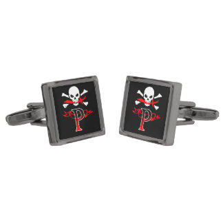 Jolly Roger P Monogram Initial Cufflinks
