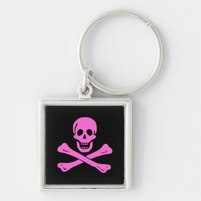 Jolly Roger Pink Keychain (Front)