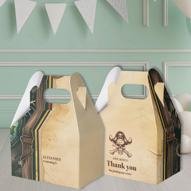 Jolly Roger Pirate Birthday Party Favor Boxes (Creator Uploaded)