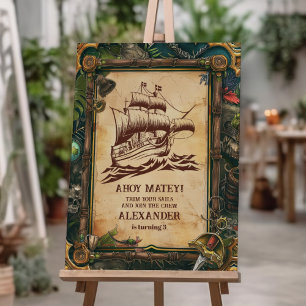 Jolly Roger Pirate Birthday Party Foam Board