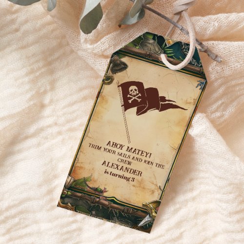 Jolly Roger Pirate Birthday Party Gift Tags