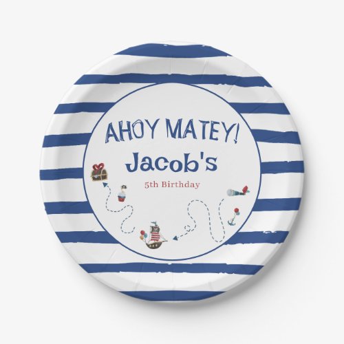 Jolly Roger Pirate Birthday Party guest  Paper Plates