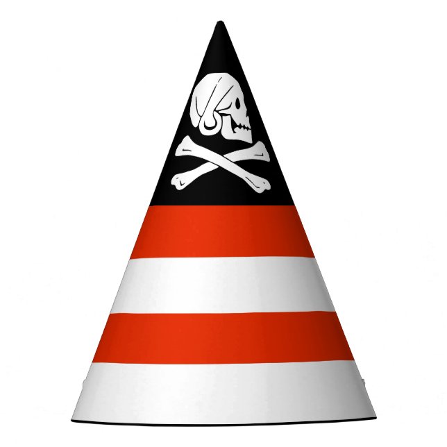 Jolly Roger Pirate Birthday  Party Hat (Front)