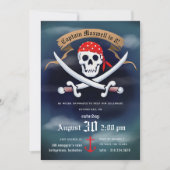 Jolly Roger Pirate Birthday Party Invitation (Front)
