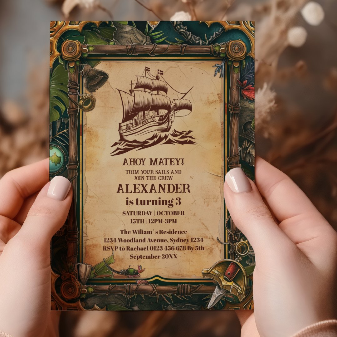 Jolly Roger Pirate Birthday Party Invitation (Creator Uploaded)