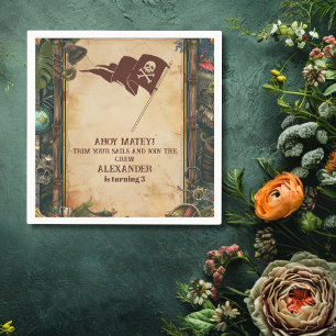 Jolly Roger Pirate Birthday Party Napkins