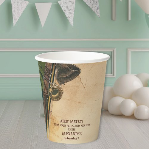 Jolly Roger Pirate Birthday Party Paper Cups