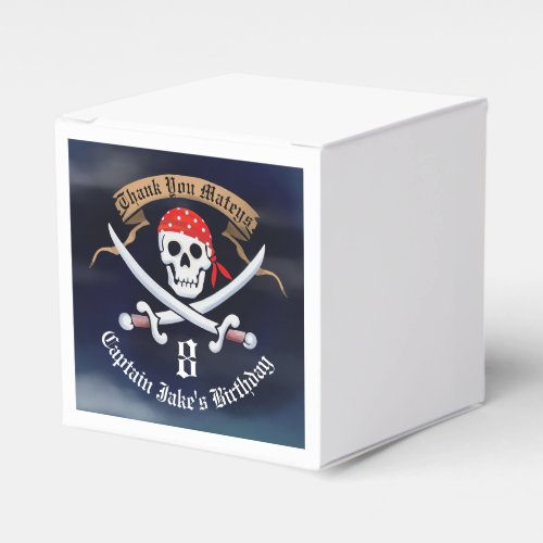 Jolly Roger Pirate Birthday Party Photo Favor Boxes