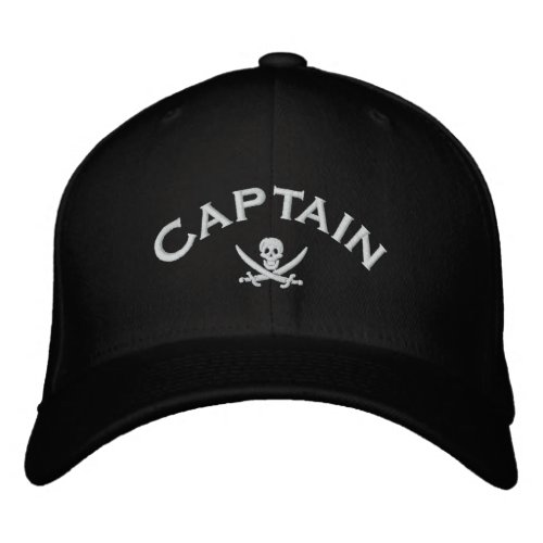 Jolly roger pirate captains  embroidered baseball cap