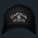 Jolly roger pirate captains fun sailing embroidered baseball cap<br><div class="desc">A fun humorous sailing captains hat  with a pirate flag jolly roger skull easily change the colour of the thread to coordinate with your hat colour.</div>