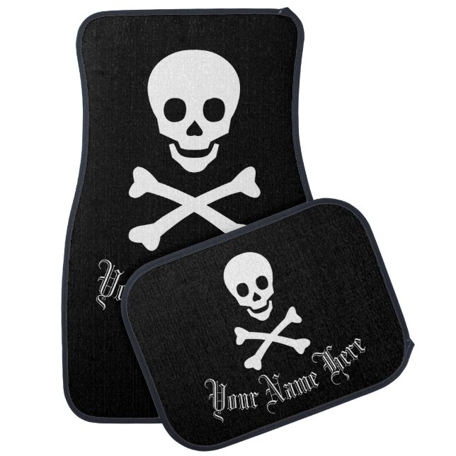 Jolly Roger Pirate Car Floor Mat (Set)