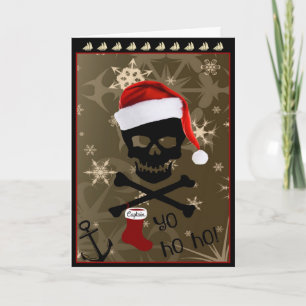 Jolly Roger Pirate Christmas Holiday Card