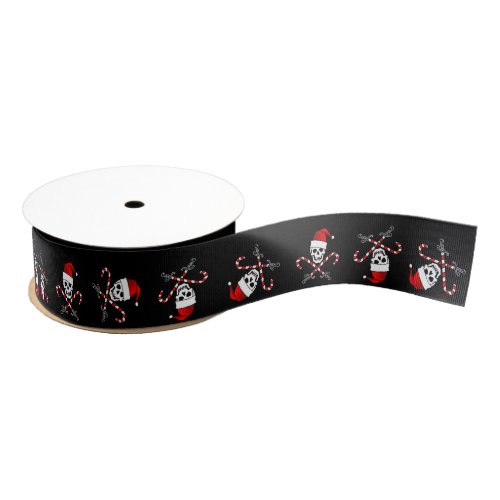 Jolly Roger Pirate Christmas Ribbon