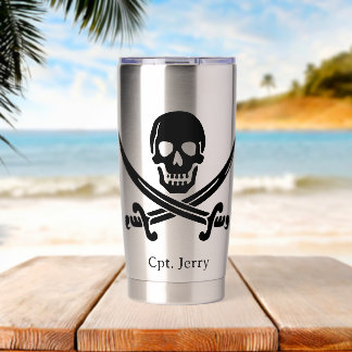 Jolly Roger Pirate Custom Insulated Tumbler