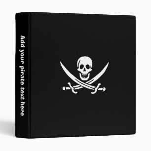 Jolly roger pirate flag 3 ring binder