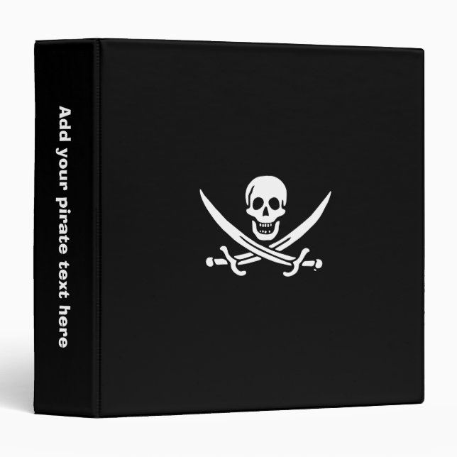 Jolly roger pirate flag 3 ring binder (Front/Spine)