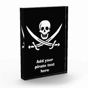 Jolly Roger Pirate Flag Acrylic Award by customizedgifts at Zazzle