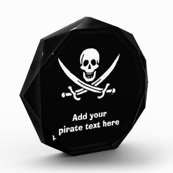Jolly Roger Pirate Flag Acrylic Award by customizedgifts at Zazzle