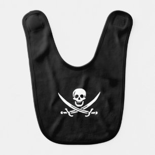 Jolly roger pirate flag baby bib