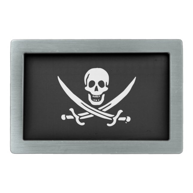 Jolly roger pirate flag belt buckle (Front)