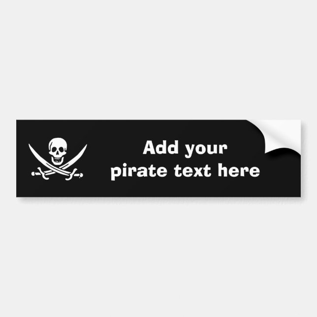 Jolly roger pirate flag bumper sticker (Front)