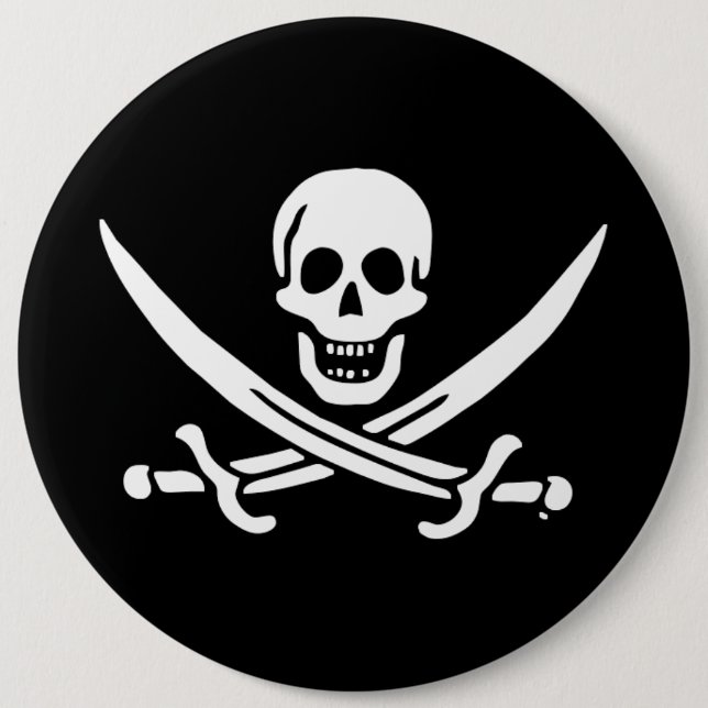 Jolly roger pirate flag button (Front)