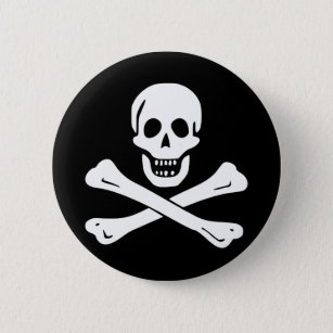Jolly Roger Pirate Flag Button