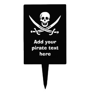 Jolly roger pirate flag cake topper