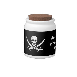 Jolly roger pirate flag candy jar