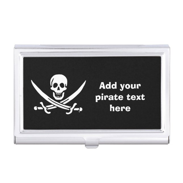 Jolly roger pirate flag case for business cards (Front)