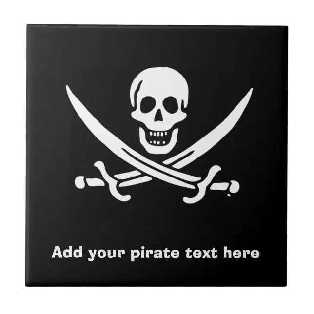 Jolly roger pirate flag ceramic tile | Zazzle