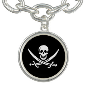 Jolly roger pirate flag charm bracelet
