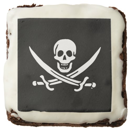 Jolly roger pirate flag chocolate brownie