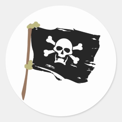 Jolly Roger Pirate Flag Classic Round Sticker