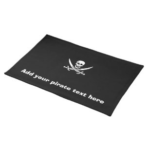Jolly roger pirate flag cloth placemat