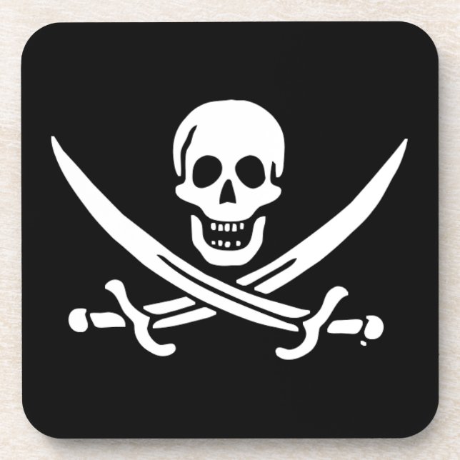 Jolly roger pirate flag coaster (Front)