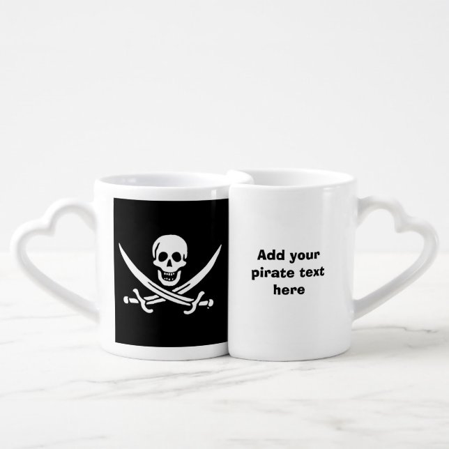 Jolly roger pirate flag coffee mug set (Front Nesting)