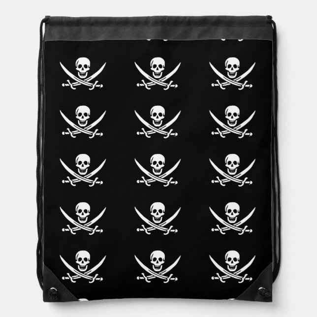 Jolly roger pirate flag drawstring bag (Front)