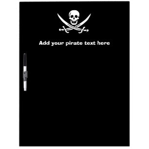 Jolly roger pirate flag dry erase board