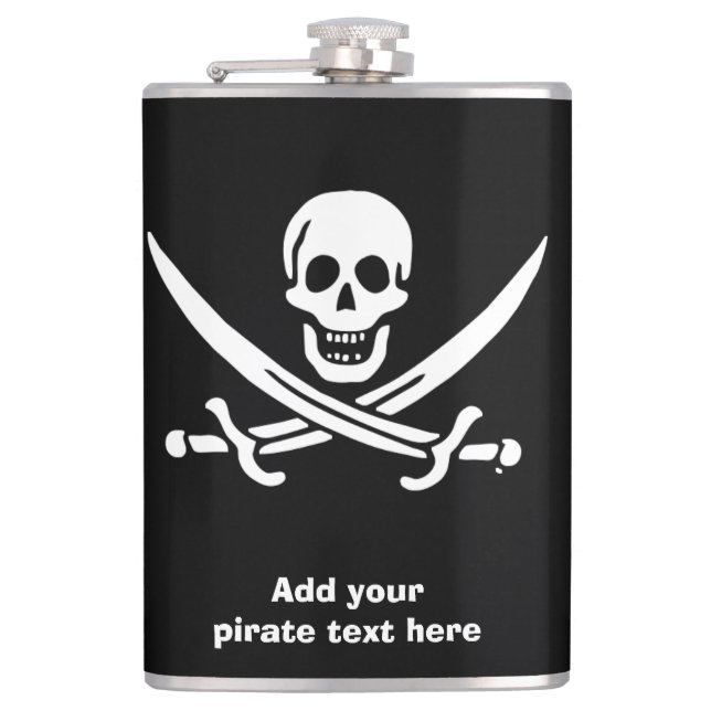 Jolly roger pirate flag flask (Front)
