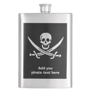Jolly roger pirate flag flask