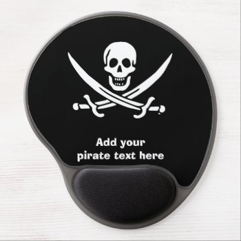 Jolly Roger Pirate Flag Gel Mouse Pad by customizedgifts at Zazzle