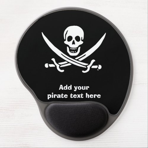 Jolly roger pirate flag gel mouse pad