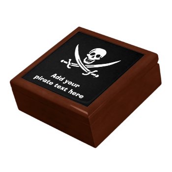 Jolly Roger Pirate Flag Jewelry Box by customizedgifts at Zazzle