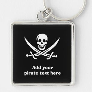 Jolly roger pirate flag keychain