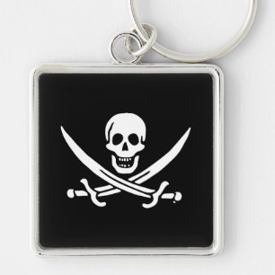 Jolly roger pirate flag keychain