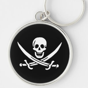 Jolly roger pirate flag keychain