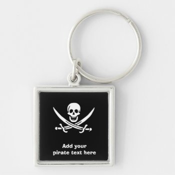 Jolly Roger Pirate Flag Keychain by customizedgifts at Zazzle