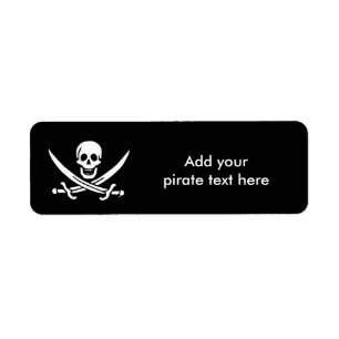 Jolly roger pirate flag label
