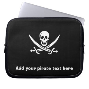 Jolly roger pirate flag laptop sleeve